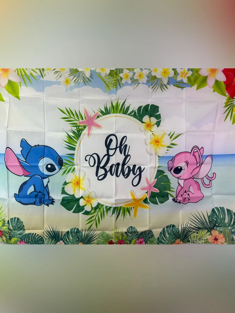 Lilo & Stitch “Oh Baby” Backdrop Banner 5x3Ft.
